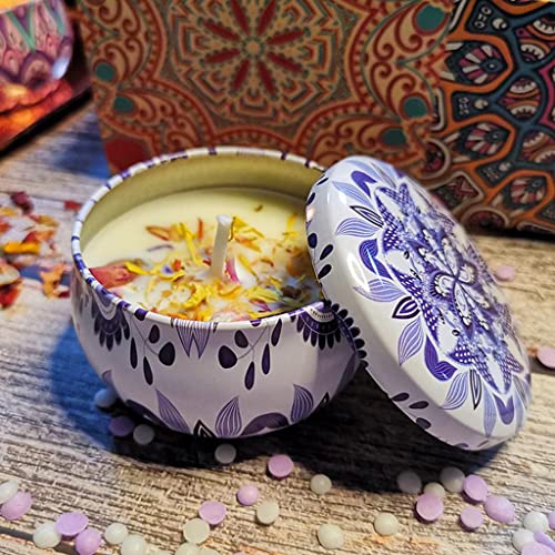 ATORSE® Scented Candles Gift Soy Wax Tin Candles Gift for Women Violet Flavour