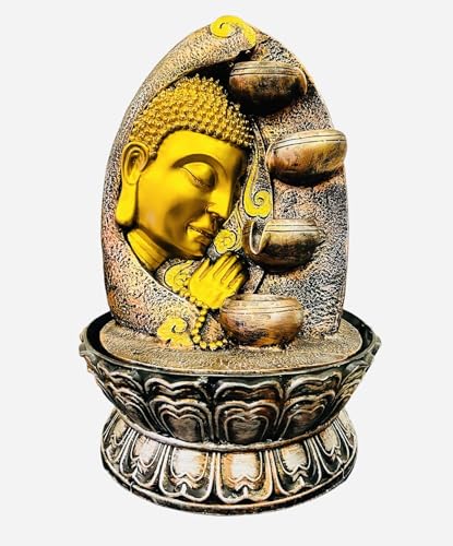 Buddha Face Water Fountain for Home, Office, Table Top Decor