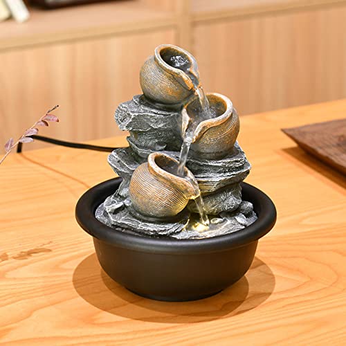 ATORSE® Indoor Waterfall Fountains Mini Waterfall Flowing Water Ornament Waterscape Style B