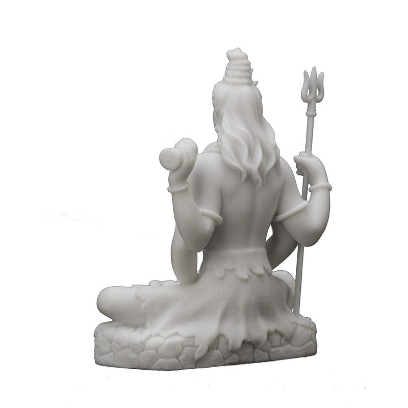 Veronese Design 6 1/8" Tall Resin Cast Marble Finish Meditating Shiva Hindu God Statue Indian Idol, White