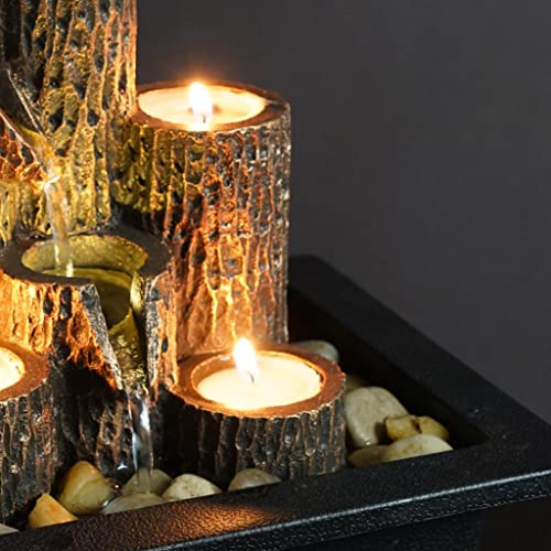 ATORSE® Desk Indoor Fountain Tabletop Tiered Column Zen Meditation Candles Ornament