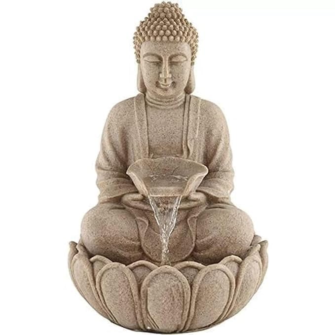 Buddha Water Fountain, Zen Decor Indoor Water Feature, Meditation Peaceful Statue