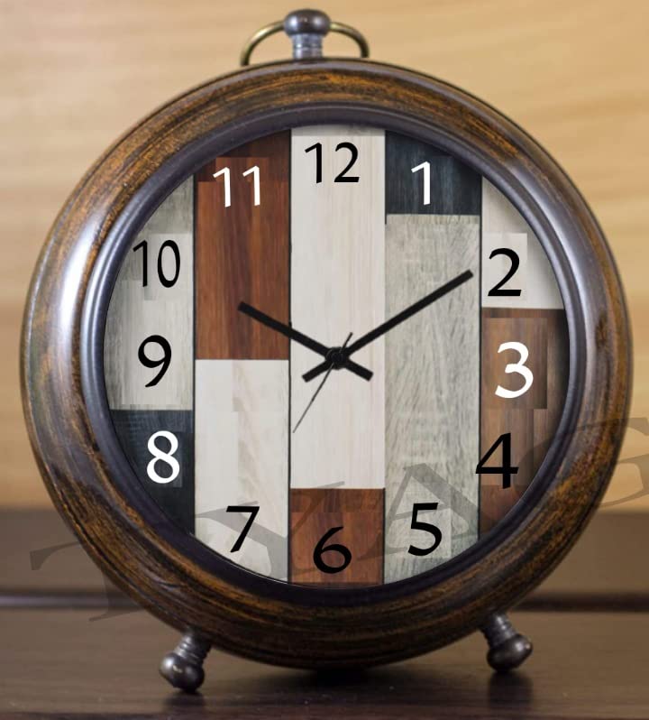 TYAGI Table Clock Antique Style Office Home Decor handicrafts Items Wedding Gift Bedroom Living Room Office Desk Clock(Wood, Brown)