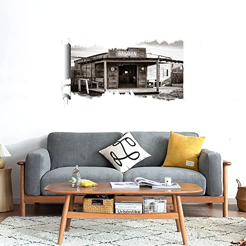 GADGETS WRAP Printed Wall Decal Sticker Scratched Paper Style Wall Decal (90cm x 50cm) - Old Saloon