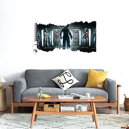 GADGETS WRAP Printed Wall Decal Sticker Scratched Paper Style Wall Decal (90cm x 50cm) - Iron Man Suits