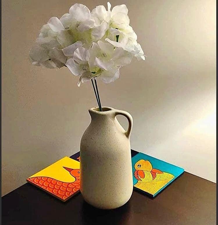 The White Space Living Handcrafted Home Decor Ceramic Vase for Elegance and Style (Jug Vase)