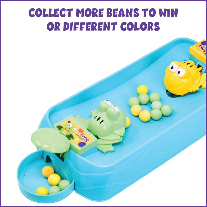 ToyMagic Hungry Feed Me Frog Game with 16 Beans|Eat The Beans|Hungry Frog Game for Kids|2 Player Family Party Board Game|Press The Frog|Collect More Beans|Best Birthday Gift for Kids 4+|Made in India