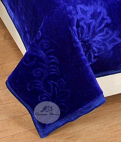 PREM HOUSE Embossed Blankets Solid Colour Ultra Soft Floral Single Bed Light Mink Winter Blanket 240x210 cms Polyester