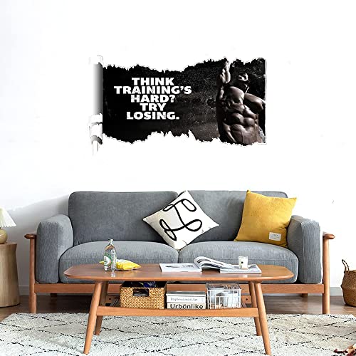 GADGETS WRAP Printed Wall Decal Sticker Scratched Paper Style Wall Decal (90cm x 50cm) - Training's Hard