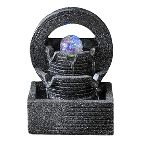 ATORSE® Orb Tabletop Water Fountain Waterfalls W/Led Light Round Background