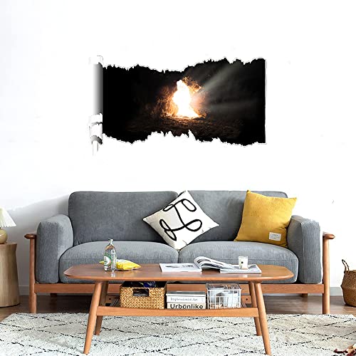 GADGETS WRAP Printed Wall Decal Sticker Scratched Paper Style Wall Decal (90cm x 50cm) - Cave Sunshine