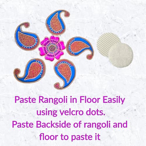 Jeffrey Small Size 6 Pieces Set Rangoli Floor Decor Handicraft (Small)