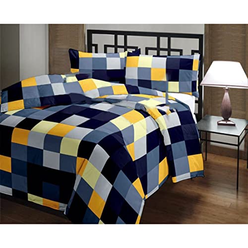 SVT Checks Print Reversible Poly Cotton Single Bed AC Blanket/Dohar (Multicolour)