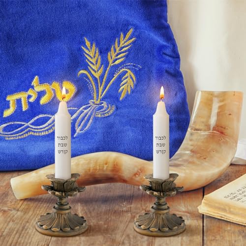 Conelist 12 Pcs Shabbat Candles Traditional Shabbos Candles Shabbat Candlesticks for Hospital Dorm Travel On-to-go Sabbath Candles Ideal Judaica Gifts Shabbos Gifts Passover Gifts