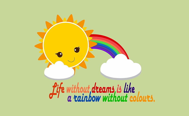 Sticker Studio Rainbow Wall Sticker (PVC Vinyl,Size -58 Cm X 78 Cm), Self-Adhesive