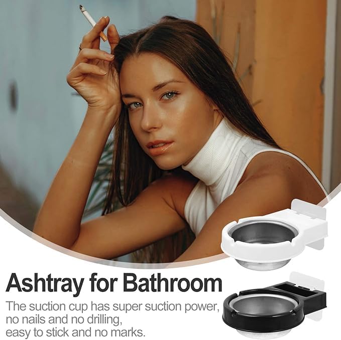 ULTRINA Stainless Steel Wall-Mounted Ashtray, Garden Ashtray Weed for Outside, Ash Holder for Smokeless, Wind Cool Ashtray Mold, Cigarette Ashtray for Outdoor Use
