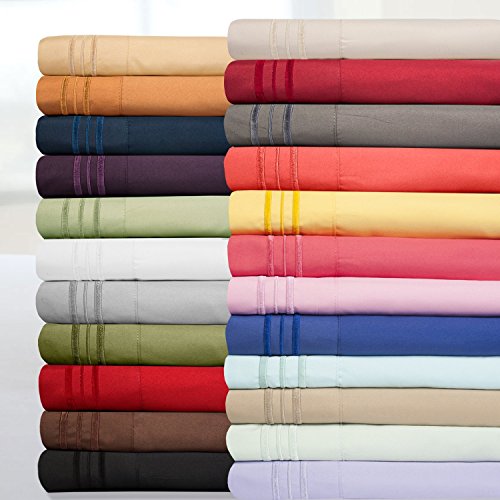 Queen Size Bed Sheets - Breathable Luxury Sheets with Full Elastic & Secure Corner Straps Built In - 1800 Supreme Collection Extra Soft Deep Pocket Bedding Set, Sheet Set, Queen, Misty Blue