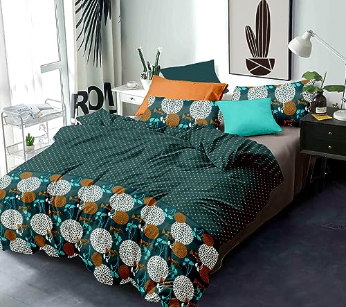 HarshBala 220 TC Cotton King Size XXXL BedSheet 108x118 Inch Jumbo Size with 2 Pillow Covers (B)