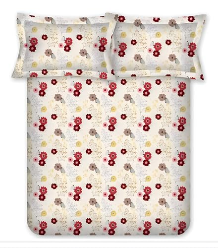 Bombay Dyeing Epigram 144TC 100% Cotton One Single Size 150x224Cm / 60x88 inches Bedsheet with 1 Pillow Covers Size 46x69 Cm (7565 MRN, Single BEDSHEET Set)