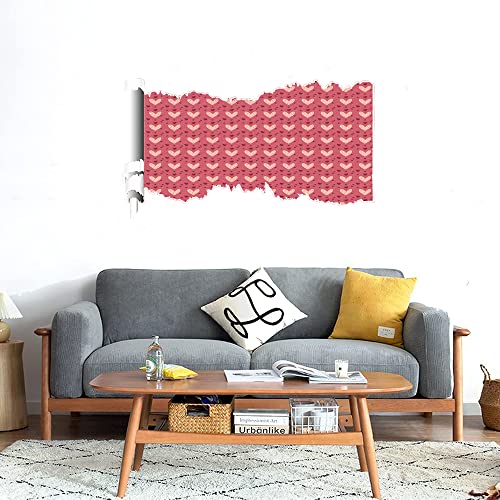 GADGETS WRAP Printed Wall Decal Sticker Scratched Paper Style Wall Decal (90cm x 50cm) - Hearts Wall