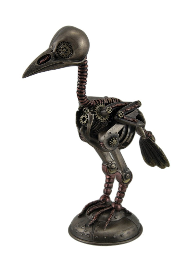 Veronese Steampunk Crow Skeleton Antique Bronze Finish Statue