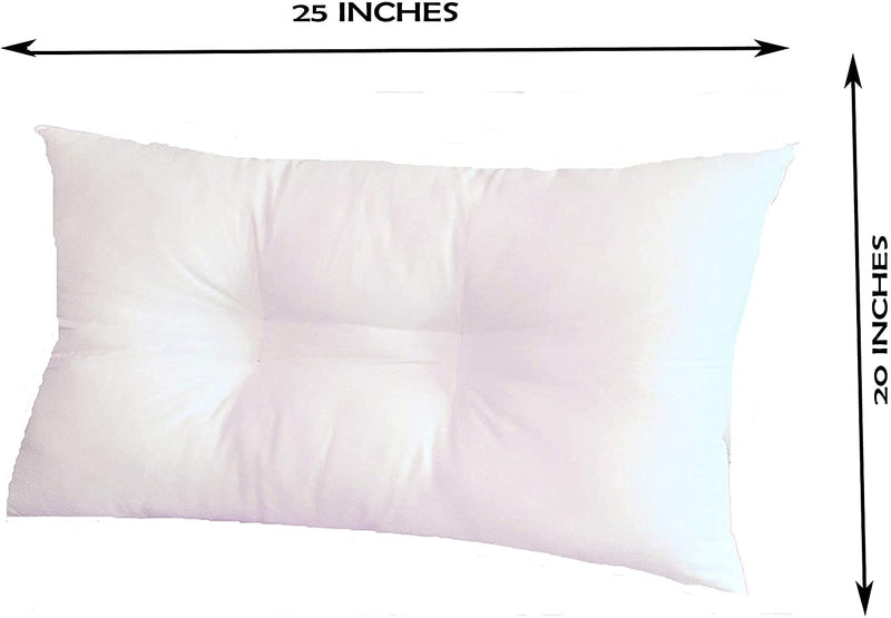 VG MATTRESS-Organic Silk Cotton/Semal/Ilavam Panju/Kapok Natural Orthopedic Contouring Sleeping Pillow(20 X 25 inches) Standard Size White (Pack of 2 Pillows )