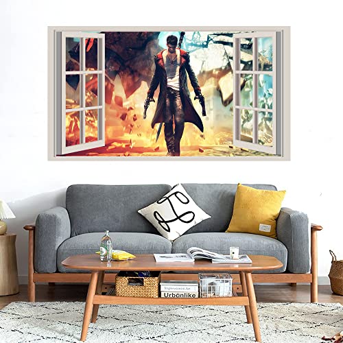 GADGETS WRAP Printed Wall Decal Sticker Fake Window Style Decal (90cm x 50cm) - Devil May cry 3