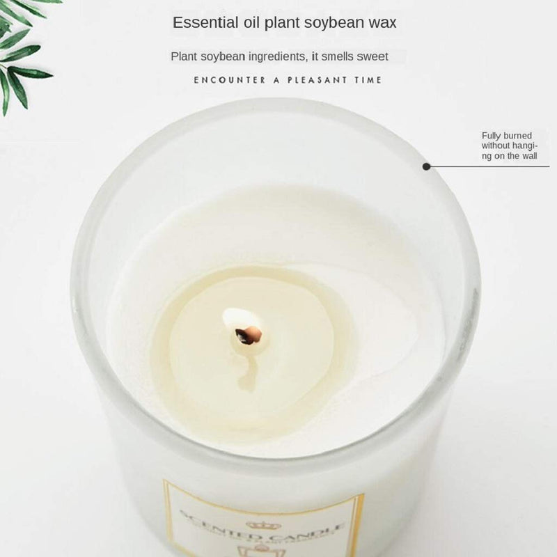 ATORSE® Glass Cup-Shaped Smokeless Floral Fragrance Scented Candle for Bedroom