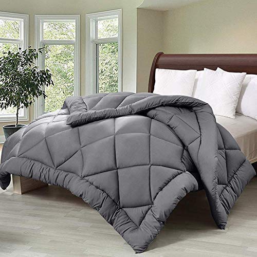 Rajasthan Crafts Microfiber Heavy Winter Double Bed Quilt (Dark Grey, 90x100-Inch)