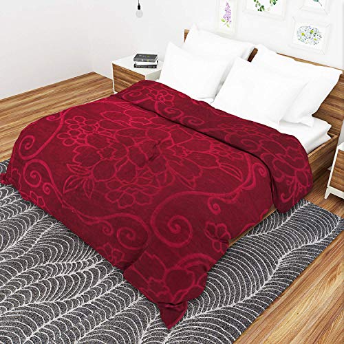 HANUMANT Enterprises 500 TC Polyester Super Soft Mink Single Bed Blanket (63 X 85 Size, Maroon) skinfriendly