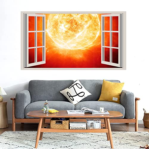 GADGETS WRAP Printed Wall Decal Sticker Fake Window Style Decal (90cm x 50cm) - Sun Flares