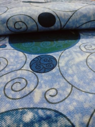 Rubals Collection Cotton Stunning Blue Double Bed Sheet Set with 3 Pillo Covers