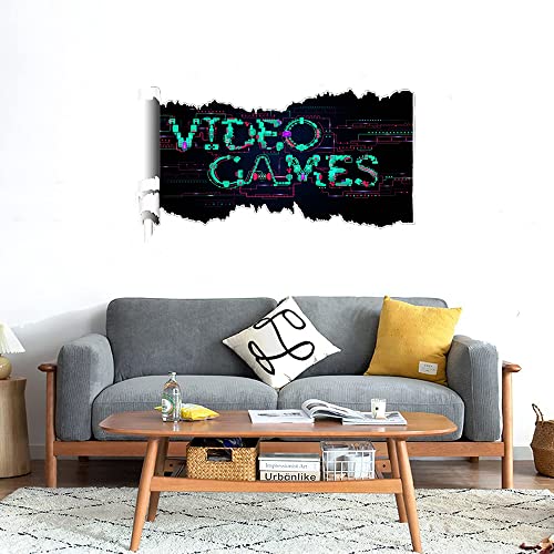 GADGETS WRAP Printed Wall Decal Sticker Scratched Paper Style Wall Decal (90cm x 50cm) - Video Games