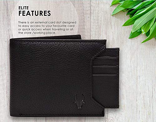 WildHorn® Oliver Black Leather Wallet for Men