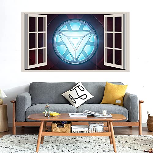 GADGETS WRAP Printed Wall Decal Sticker Fake Window Style Decal (90cm x 50cm) - Tech Heart