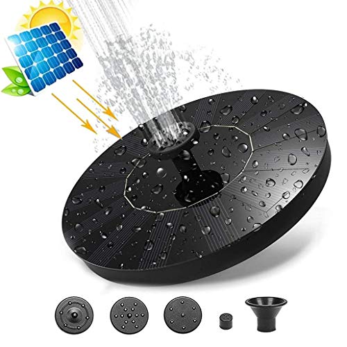 TRIDEO Solar Bird Bath Fountain Pump, Upgrade Solar Fountain with 5 Nozzle, Free Standing Floating Solar Powered Water Fountain Pump for Bird Bath, Garden, Pond, Pool, Outdoor_SA011