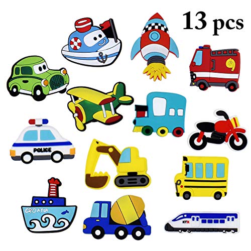 Wowobjects® 13PCS Refrigerator Magnet Cartoon Vehicles Fridge Decoration Office Magnet Board Magnet