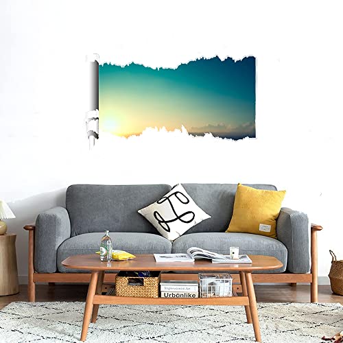 GADGETS WRAP Printed Wall Decal Sticker Scratched Paper Style Wall Decal (90cm x 50cm) - Sunrise Above Clouds