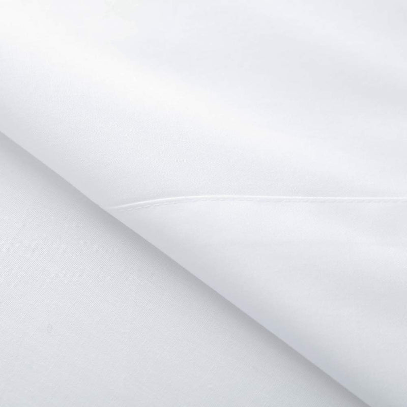 ELINEN Queen Size Percale Bed Sheets, 200 Thread Count Cotton Polyester Blend Sheet Set,Wrinkle Free,Breathable,Crisp Refreshing Feeling, 60 Cotton 40 Polyester Cotton Rich Sheets 4 PC(White,Queen)