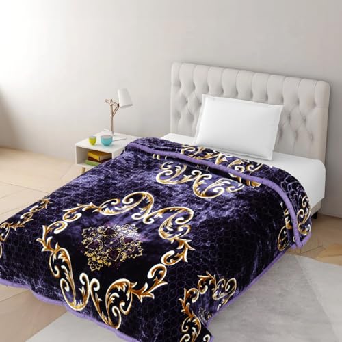 ELSTONE Home Gold Premium 2Ply Double Bed Blanket Heavy Ultra Soft and Warm for Automn Winter with Fancy Bag Color