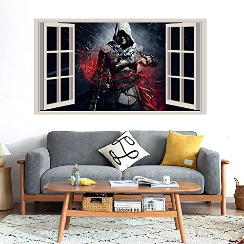 GADGETS WRAP Printed Wall Decal Sticker Fake Window Style Decal (90cm x 50cm) - Assassins Pose