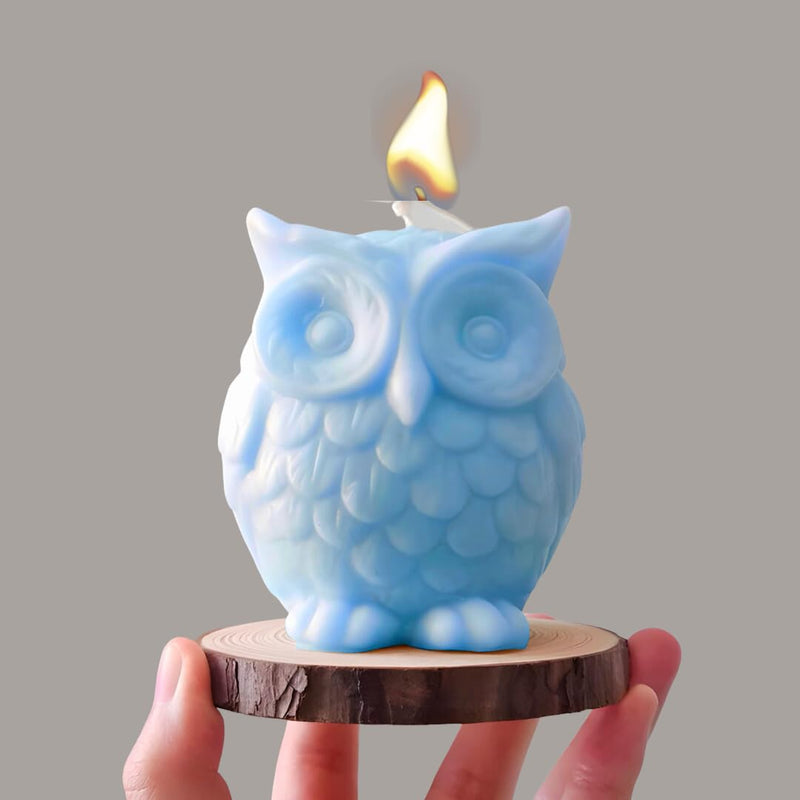 BeVibrance Soy Wax Owl-Shaped Candle (Pack of 3) - Vanilla & Fruit Scent, 20-25hr Clean Burn, Non-Toxic, Perfect for Gifting & Home Decor, 100% Soy, Aromatic - Yellow, Green & Blue