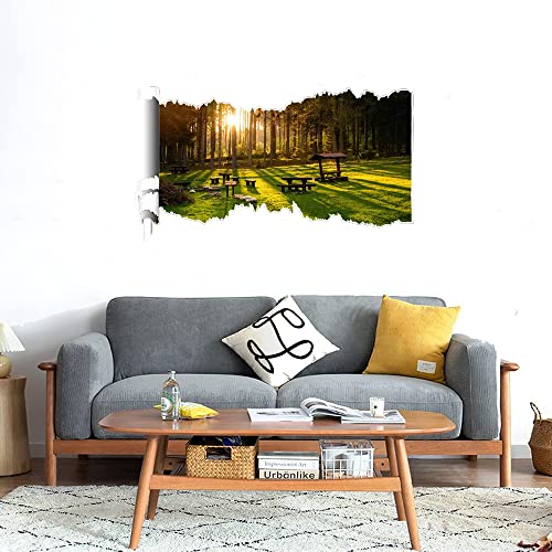 GADGETS WRAP Printed Wall Decal Sticker Scratched Paper Style Wall Decal (90cm x 50cm) - Sunset in The Forest