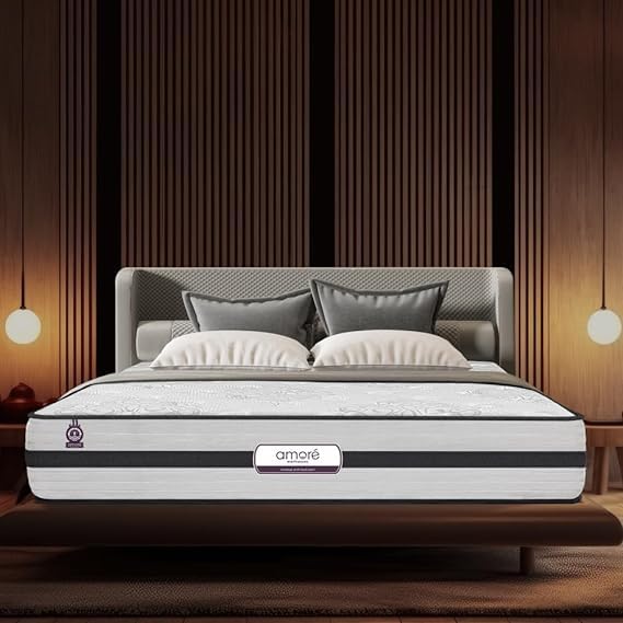 AMORE Orthoplus 100% Natural Latex Pocket Spring Mattress // 8Inch Bed Mattress // Queen Size Mattress (80 * 60 * 8 Inch,100% Natural Latex Pocket Spring Mattress)