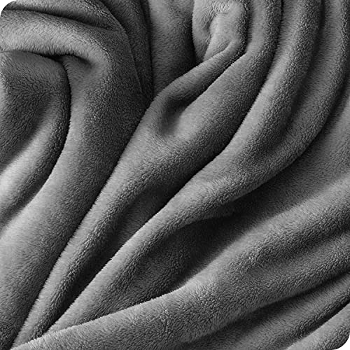 VAS COLLECTION® Premium Plush Single Blanket | 300 GSM Lightweight Cozy Soft for Bed, Sofa, Couch, Travel & Camping| 150x220 cm or 60X86 inches | Grey