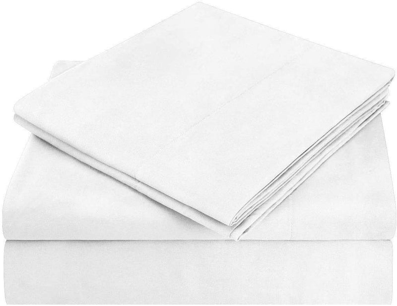 Super Soft Bed Sheets-100% Rayon From Bamboo in Pure White, Size Queen by Resorts Resource Group