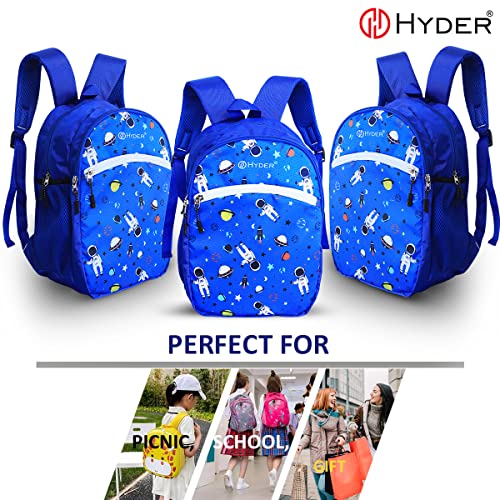 HYDER Kids 20L Small Astronaut Pattern Cartoon Waterproof Lightweight Casual/Picnic/Tuition/School Bag/Backpack for Children Boys And Girls (Royal Blue)