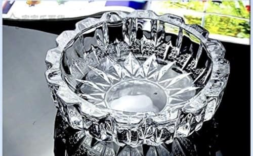 Worlds | Crystal Glass Ashtray and Feng Shui Prosperity Plate, 12 cm, Clear