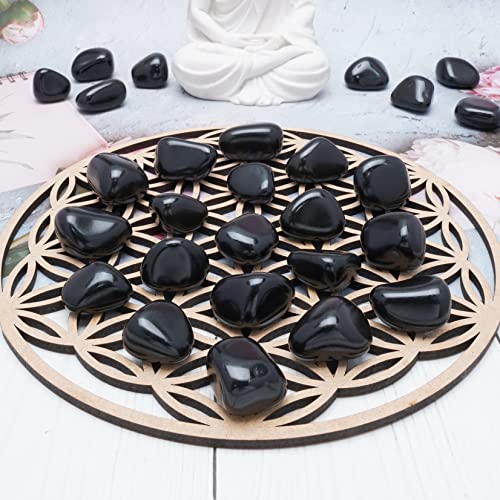 ZAICUS 1/2 lb Black Tourmaline Tumbled Stones | Polished Crystals Healing | Natural Stones | Feng Shui | Chakra Balancing | Good Luck | Reiki Gift | Home Decor