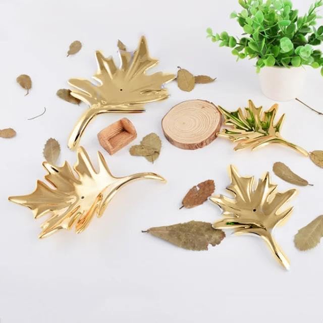 ZOVE Metal Mapple Leaf Set of 10 Wall Art - Perfect for Home, Hotel, Restaurant, Living Room Decoration - Electroplating Gold